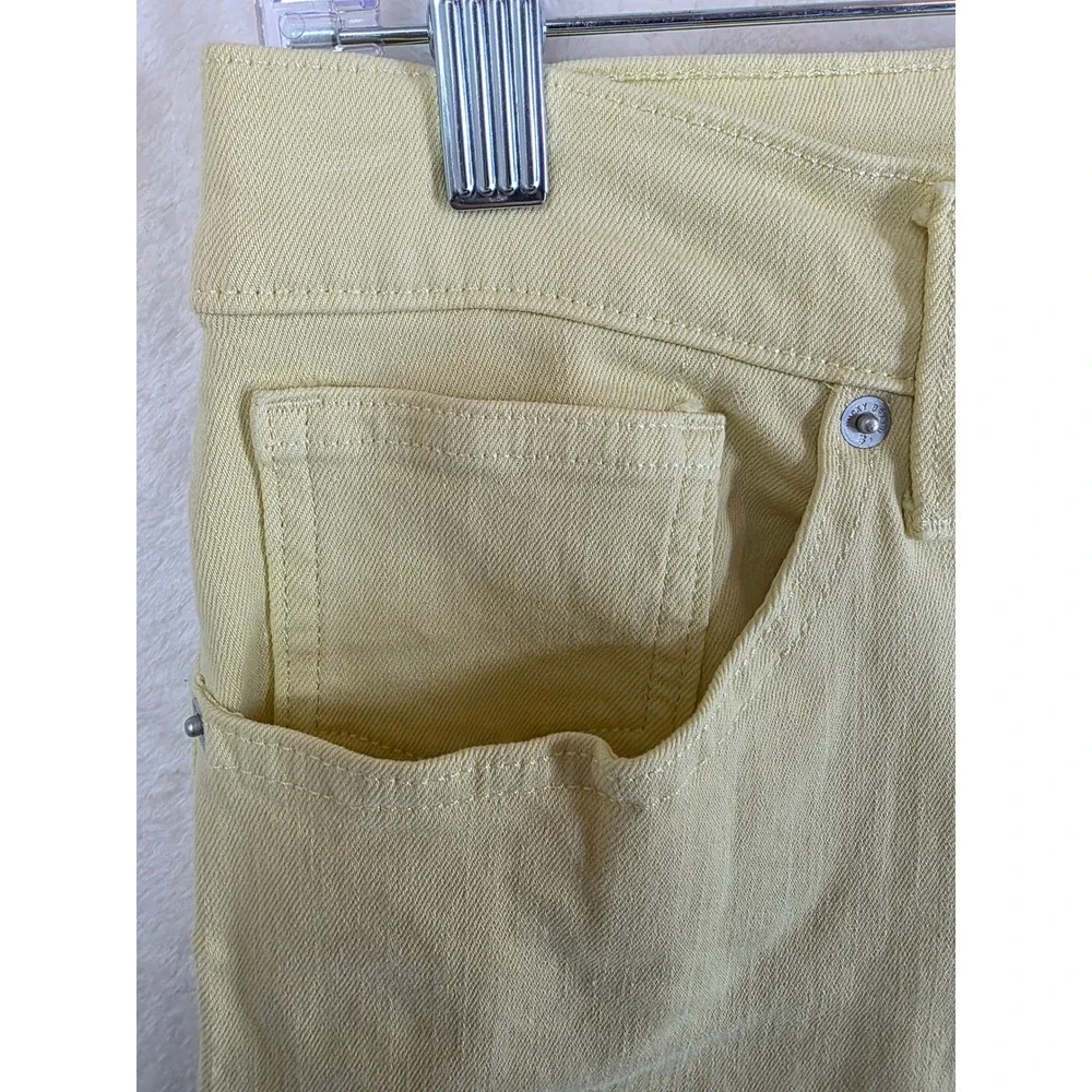 Lucky Brand Ava Crop Jeans‎ Yellow Mid Rise Size 12 31 7WP10518 Womens Denim